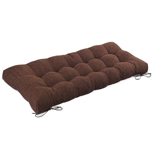 Indoor Bench Cushion for Indoor Furniture 48"x19" Coffee 1 Pc | Thick, Stay in Place, Textured Fabric, for Entryway Window Shoe Storage and Kitchen Bench, Comfort Sitting, Upgrade Decor - color: Coffee