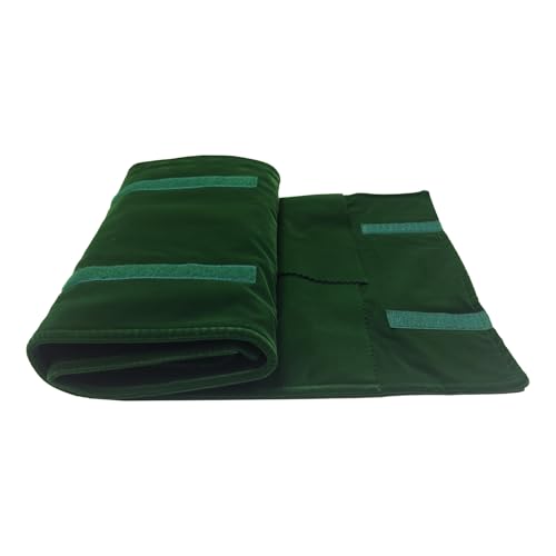 UnionPlus Velvet Travel Jewelry Roll Bag Organizer for Necklace, Elastic Band and Anti-winding, Blackish Green - color: Blackish Green, size: Medium
