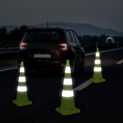 RoadHero 36 Inch 2 Pack Collapsible Traffic Safety Cones with Bag, Green | Pop-up Design, Reflective Collar, Road Safety, Driving Training & Parking Lots - size: 36 Inch