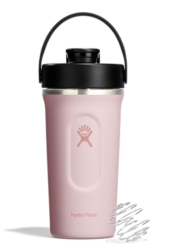 Hydro Flask Shaker Bottle – Insulated Stainless Steel Gym Bottle for Pre Workout & Protein 24 Oz Trillium Pink - color: TRILLIUM