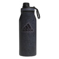 adidas Stainless Steel Metal Water Bottle 34 oz (1L) Screw Cap - color: Twill Black/Black/Grey Five