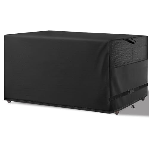 Patio Coffee Table Cover, Black, 48" L x 26" W x 18" H | Heavy Duty, Waterproof, for Outdoor Rectangular Coffee Table - color: Black, size: 48"x 26"x 18"