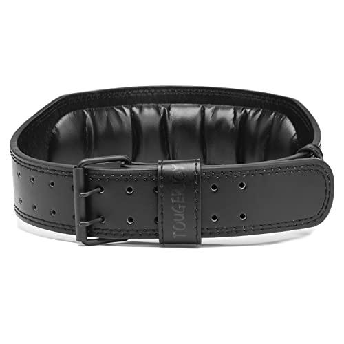 Genuine Leather Weight Lifting Belt for Men Double Prong Power Belt Heavy Duty - Strong, Stabilizing Back Support for Deadlifts, Squats Powerlifting - color: Black, size: L