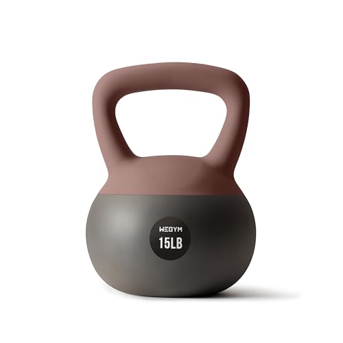 WeGym Soft Kettlebells with Cushioned Impact-Resistant Base and Anti-Slip, Wide-Grip Handle for Home Workouts, Weightlifting, and Full Body Strength Training - color: Pink, style: 15LB