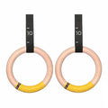 Gymnastics Ring, 32mm Wooden Olympic Gymnastics Ring, with a Digital Strap Length of 14.76FT that can be Quickly Adjusted, Suitable for Home Fitness and Strength Training Exercises
