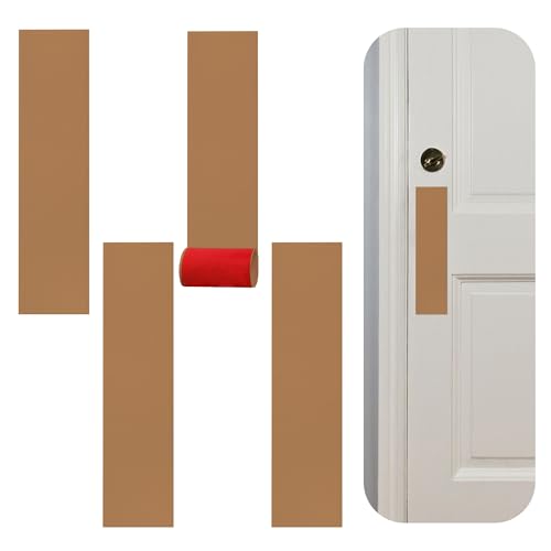 Rubber Bond Push Plates (4 Pack) 4" x 16" - Effortless Peel & Stick - Prevents Dents & Scratches - Self-Adhesive & Universal Fit (Brown) - color: Brown, size: Push Plate - 4 Pack - 4"x16"