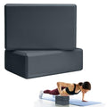 Septo 2 Pcs Yoga Blocks, 9x6x3 Inch Foam Blocks for Pilates | High density EVA foam Yoga Props lightweight non-slip surface for meditation stretching balance training - color: Grey