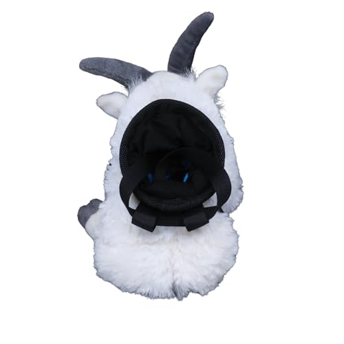 Rock Climbing Chalk Bag – Cute Plush Chalk Bag for Bouldering, Gym, Indoor & Outdoor Climbing – Drawstring Closure, Adjustable Waist Belt – Fun Character Design for Climbers - color: Goat
