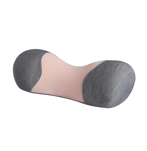Bespilow Small Cervical Neck Pillow for Sleeping Support - Round Memory Foam Bolster for Neck Pain - Dual-Layer Traction Roll for Back Sleepers - Orthopedic Spine Corrector with Washable Case - color: 1 Pillow +2 Pillowcase (Pink)