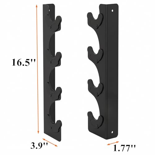 Tebery Wall Mount Barbell Rack, Heavy Duty Vertical Barbell Storage Holder for Curl Bars, Space Saving Home Gym Weight Hanger Organizer for Garage Gym Equipment