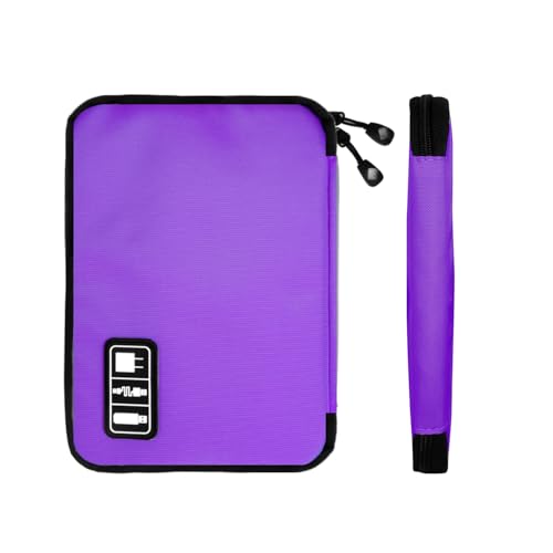 Lcsmaokin Electronics Travel Organizer,Portable Waterproof Electronic Travel Storage Bag for Small Charging Cord Storage,Charger,SD Card etc,for Travel,Business-Purple Green - color: C-Purple-Green, size: Single Layer