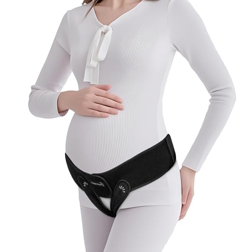 V3 Smart Maternity Belt 4 in 1 - Adjustable Pregnancy, Pelvic, Hip & Vulva Support Belt, Comfortable Belly Band for Prenatal & Postpartum Relief, Soft & Breathable Fabric - Black - size: Large/X-Large