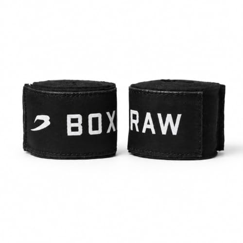 BOXRAW Boxing Hand Wraps - Hand Wraps for Boxing & MMA - Professional Elasticated Bandages with Wrist Support - Quick and Easy Application - Free Carry Case