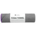 Eunzel Hot Yoga Towel - Microfiber Non Slip Yoga Mat Towel with Grip Dot Sweat Absorbent Towel for Hot Yoga, Pilates and Fitness 72" x 24", Dark Grey/Purple - color: Grey/ Purple