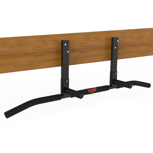 Fitarc Joist Mount Pull Up Bar, Wall Chin Up Bar Ceiling Mount for Beams, Heavy Duty Steel Construction, Home Gym Workout Equipment -Patent Pending - color: Joist Mounted for 8-9ft Beams, Upgraded Grip