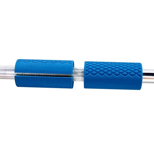 Barbell Grips - Thick Dumbbell Grips Arm Blaster Adapter with High-Density Silicone Rubber, Bar Grips for Weightlifting Muscle Growth Rapidly and Hands Stress Relieve - color: Blue