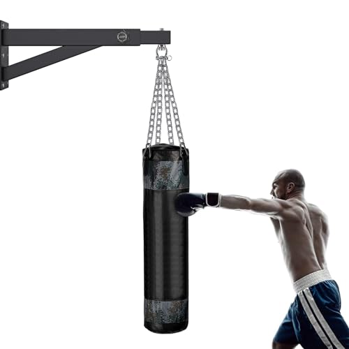 BeneLabel Wall Mount Heavy Bag Hanger, Heavy Duty Punching Bag Stand, Boxing Bag Bracket for Home Gym Indoor Outdoor, 800 LB Capacity - color: Adjustable length 17"-25" with Chain Buckle