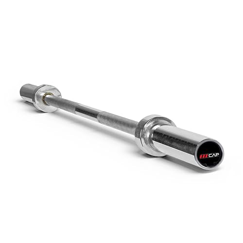 CAP Olympic Barbell - 5FT, 6FT, & 7FT Strength Training Weight Bars, Multiple Options - size: 5 ft (60") - Chrome, style: Elite