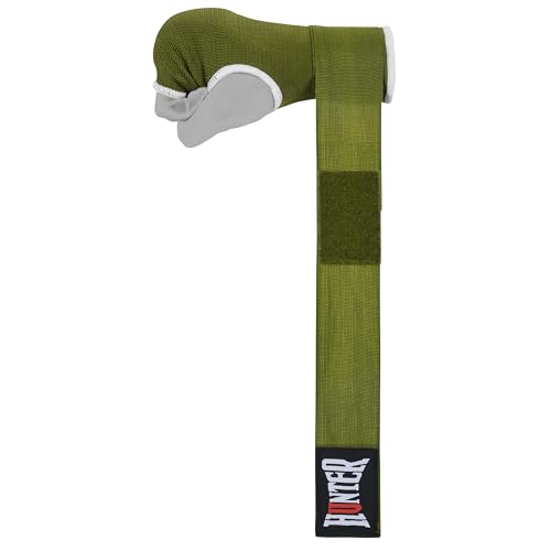 HUNTER Gel Boxing Hand Wraps for Men & Women, Quick Inner Gloves with Wrist Support for MMA, Muay Thai, Kickboxing & Martial Arts Training, Knuckle Protection (Pair) - color: Green, size: Large-X-Large
