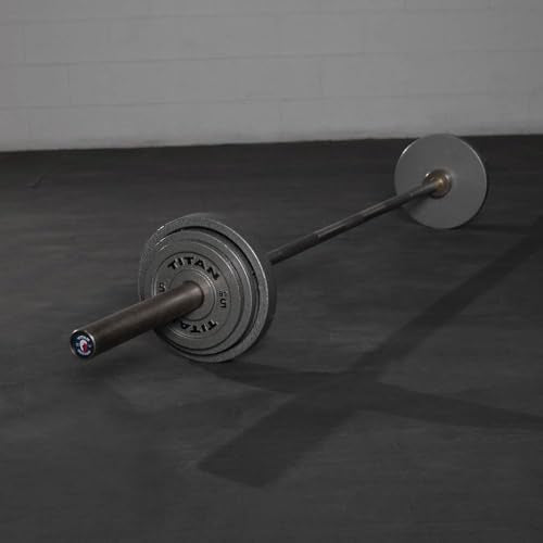 Titan Fitnes Cast Iron Olympic Plates, Classic Weight Plate Design, Hammer Finish - size: 5 LB Pair
