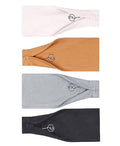 Maven Thread 4" Wide Workout Headbands for Women (4 Pack) – Non-Slip Sweatbands for Gym, Running & Yoga - color: Neutral