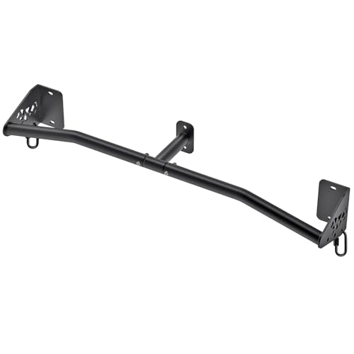 SELEWARE Heavy Duty Wall Mount Pull Up Bar, Joist Mount Chin Up Bar for Doorway, Sturdy Steel Construction, w/Resistance Band Hooks, Fits 32"/36" Wall Studs for Home Gym Strength Training - size: B: 32" x 1.3" Dia Grip