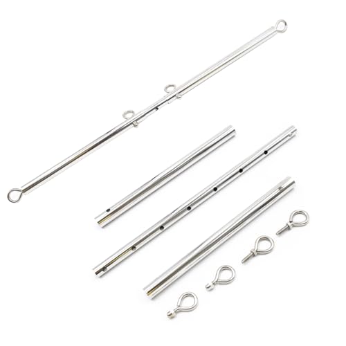 Stainless Steel Silver Adjustable Pilates Bar Set Sports Aid Training Fitness Gear Adjustable and Detachable 22-36 Inch (Silver A) - color: Silver a