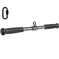 SELEWARE Rotating Straight Bar, Tricep Rope, Double D Row Handle, Rotating V Handle, Cable Machine Attachment with Non-Slip Soft Rubber Grip, Universal Attachment for Cable Machines - color: 22" Silver Rotating Straight Bar W/ Flat Rubber Handle