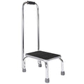 Vaunn Medical Foot Step Stool with Handle and Anti Skid Rubber Platform, Lightweight and Sturdy Stool for Children, Adults and Seniors, Chrome - color: Chrome With Handle