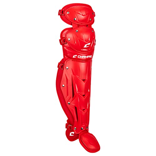 Champro Optimus MVP Double Knee Leg Guard - color: Scarlet, size: 16.5"