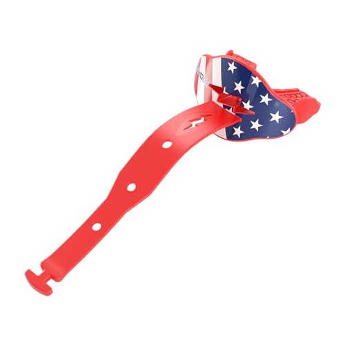 Shock Doctor Bolt Lipguard, Adult Mouth Guard Football with Strap. Mouthguard One Size Fits All - color: Stars and Stripes