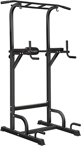 BangTong&Li Power Tower, Pull Up Bar Dip Station/Stand for Home Gym Strength Training Workout Equipment - color: Black