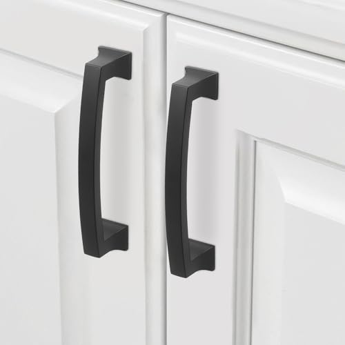 COTYKILEY 10 Pack 3.75Inch(96mm) Matte Black Cabinet Handles Black Kitchen Cabinet Pulls Cabinet Door Handles Kitchen Cabinet Hardware - color: Matte Black, size: 3.75" Hole Center（96MM）