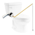 Hibbent Universal Front Mount Metal Toilet Handle Replacement Kit, Brass Toilet Tank Flush Lever with Stainless Steel Adjustable Flapper Chains for Most Toilets, White - color: White, style: Front Mount