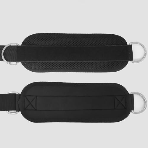 Fitness Ankle Straps for Cable Machines, 2 Pack Comfortable Adjustable Padded Ankle Wrist Cuffs, Kickback Glute Workouts for Men Women, D-Ring Leg Straps with Neoprene Padding - color: yy-Black