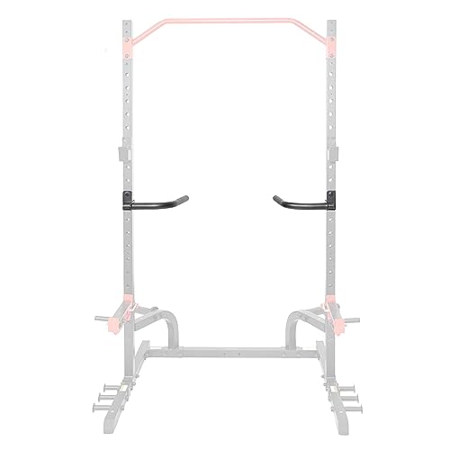Sunny Health & Fitness Power Cage Squat Rack Attachments for Home Gym | Strength Training, Expanded Workout Variety, Durable Construction, Secure Fit, Quick Installation, Versatile Exercise Support - style: Dip Bar