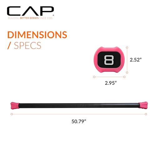 CAP Barbell Weighted Workout Bar | 5-20 lb | Multiple Options - style: 8 LB, Red