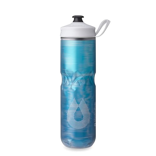 HydraPak | Polar Bottle - Polar Sport Insulated Water Bottle - BPA-Free, Sport & Bike Squeeze Bottle with Handle (Pulse Blue, 700ml / 24oz) - color: Pulse Blue, style: 24oz/700ml