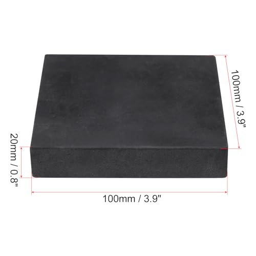 uxcell 4pcs Rubber Anti-Vibration Pads Hard Pad, 100mm Square Vibration Isolation Mats, 20mm Thickness Non-Slip Rubber Blocks, Anti-Skid Anti Noise for HVAC, Compressor, Air Conditioner