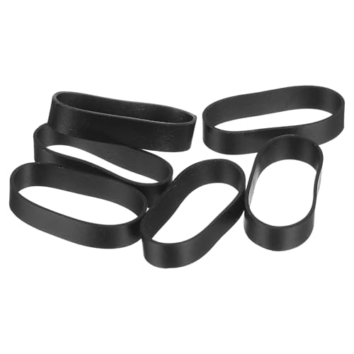 uxcell 60Pcs Silicone Rubber Bands, 5mm x 20.5mm Rubber Bands Rings Cable Ties Strong Elastic Bands Non-Slip for Cord Wrapping Bag Wraps, Black - color: Black, size: 5 x 20.5mm