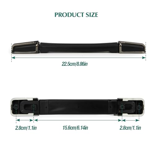 Luggage Replacement Handle, Suitcase Spare Grip, Travel Bag Repair Part | Ergonomic grip design, sturdy construction, comfortable hand feel, suitable for luggage repair and travel bag replacement - style: RB-009 Nickel Black
