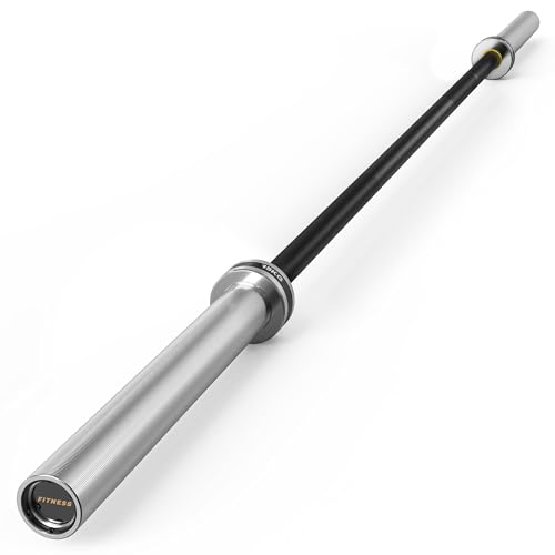 HANDBODE Olympic Barbell 6.5 ft/7 ft, 2 Inch Straight Womens Bars, 35 lb/45 lb Weight Bar, 1000 lb High-Capacity, for Weightlifting, Bench Press, Deadlift, Squat, Home Gym Strength Training - color: 6.5 ft Barbell 35 lb, 1000 lb, Black & Silver