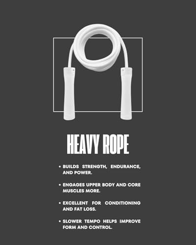 Swissskip Heavy Jump Rope by Dayan Kolev; 1lbs Weighted Skipping Rope for Beginners and Professional Athletes;