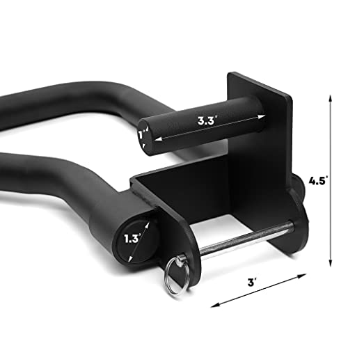 AmStaff Fitness Dip Bar Attachment for Squat & Power Rack – Compatible for 2x2" - 2.5x2.5" - 3x3" Inches Tube with 1-Inch Hole Racks – (Pair)