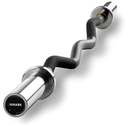 XMark EZ Curl Bar or Olympic Weight Set with EZ Curl Bar, Weight Plate Set - style: 03) BAR AND 95 LB SET
