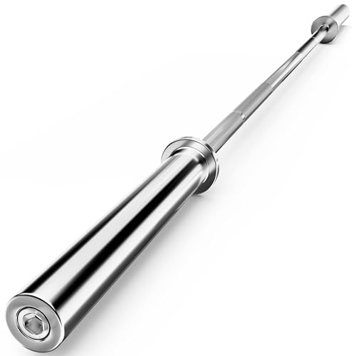 Holleyweb 2 Inch EZ Curl Bar for Biceps, Squats, Bench Press - Olympic Bar for Weightlifting & Powerlifting - color: Sliver, size: 70.8in/400lbs