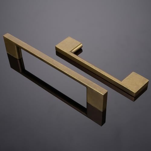 10 Pack 3 Inch(76mm) Cabinet Pulls Antique Brass Kitchen Cabinet Handles Zinc Alloy Drawer Pulls Solid Cabinet Hardware - color: Antique Brass, size: 3'' Hole Center(76mm)