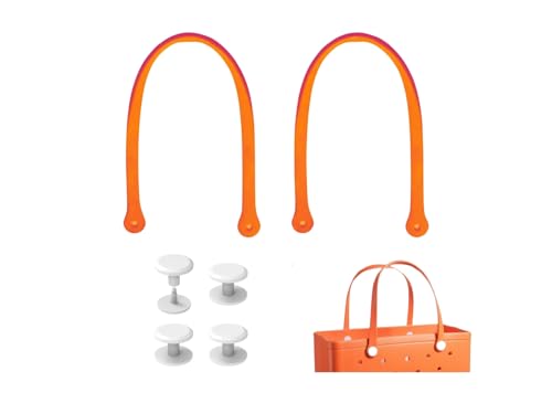 Replacement Straps for S/M Rubber Beach Bag, Replacement Handles with 4 Snaps, EVA Bag Strap Replacement - color: Orange