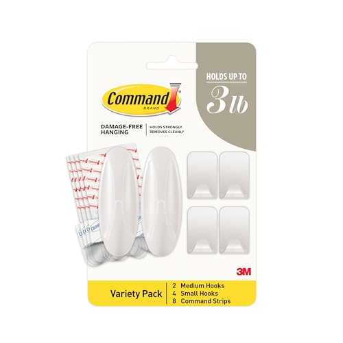 Command Mixed Hooks Pack, Radiant Pearl, 6/Pack (PRMHP-6ESF) - color: Radiant Pearl