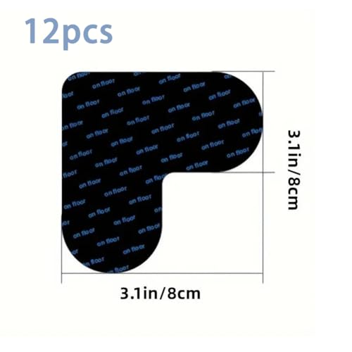 12PCS Anti - Slip Rug Pads for Hardwood Floors & Ceramic Tiles -Ideal for Kitchen & Bedroom Rugs